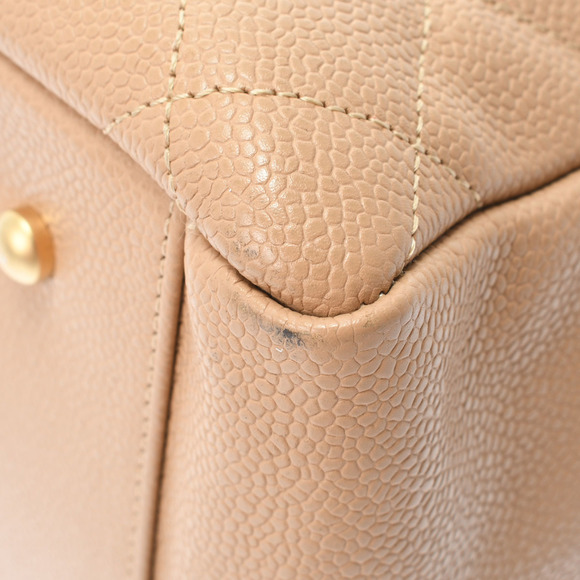 Chanel Matelasse Chain Tote Bag Beige/Gold Hardware Caviar Skin - Picture 8 of 11